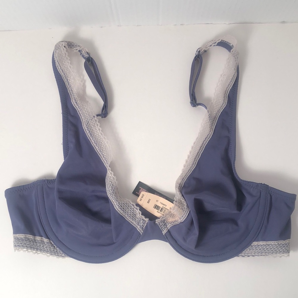 (A6) Victoria’s Secret 34B Unlined Underwire Adjustable Straps Lace Trim Bra